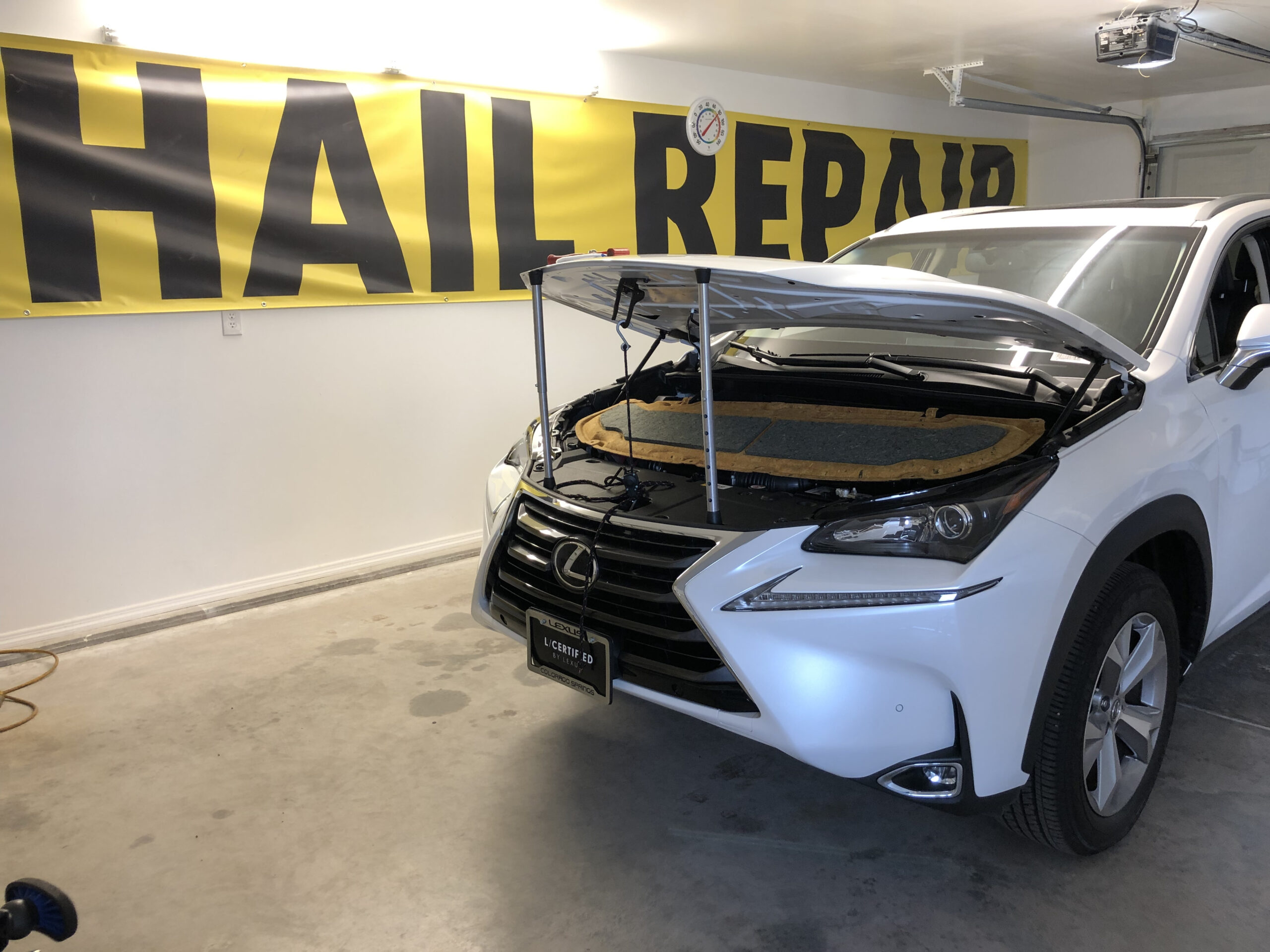 Auto Hail Repair Being Preformed On Lexus