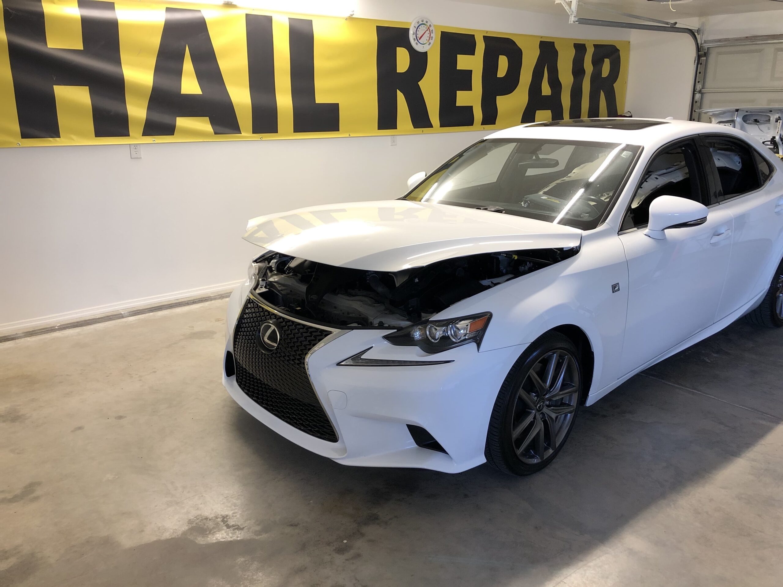 Auto Hail Repair Being Done On Lexus GS 350 F-Sport